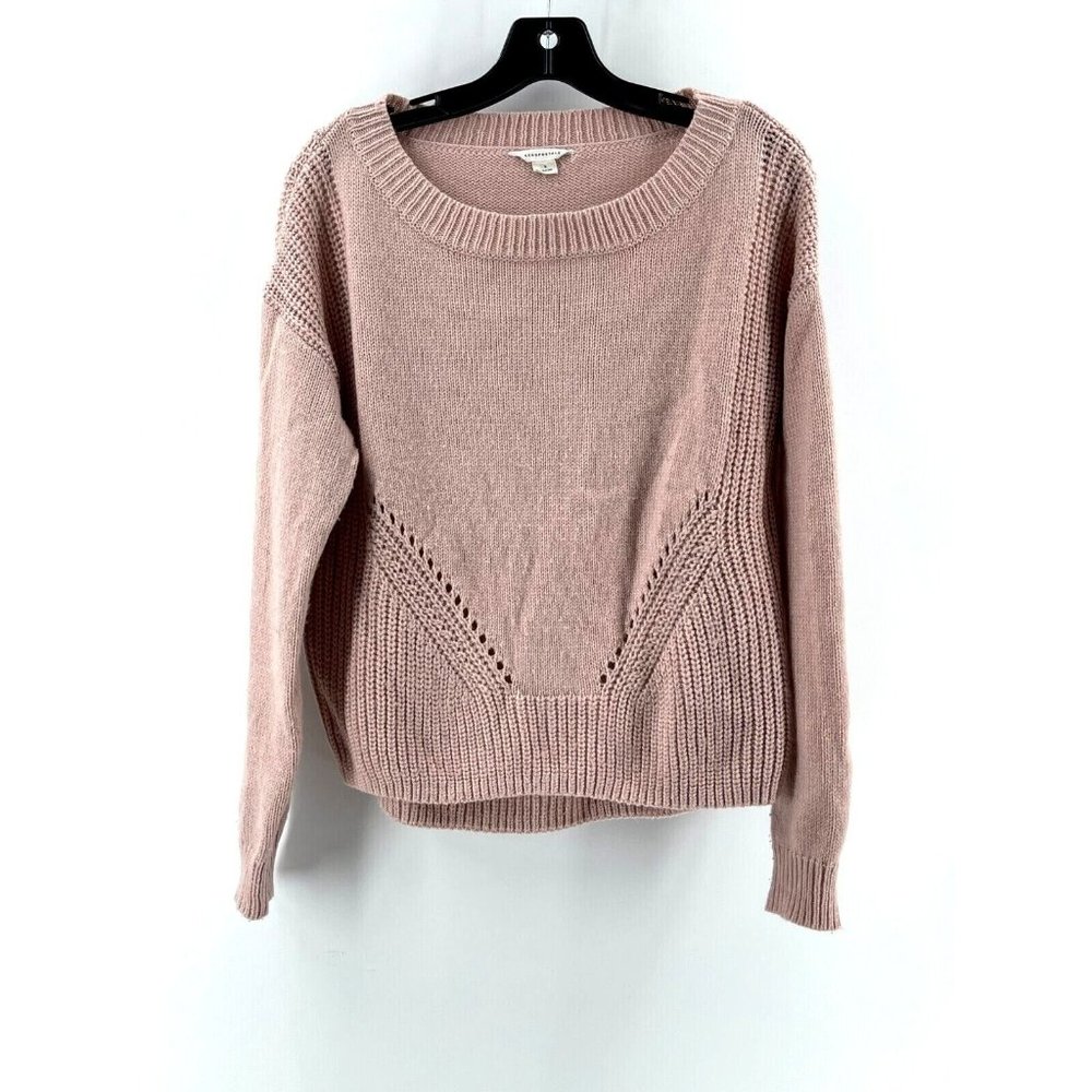 Aeropostale Women's Pink Metallic Pullover Knit Sweater Boat Neck Size Small
